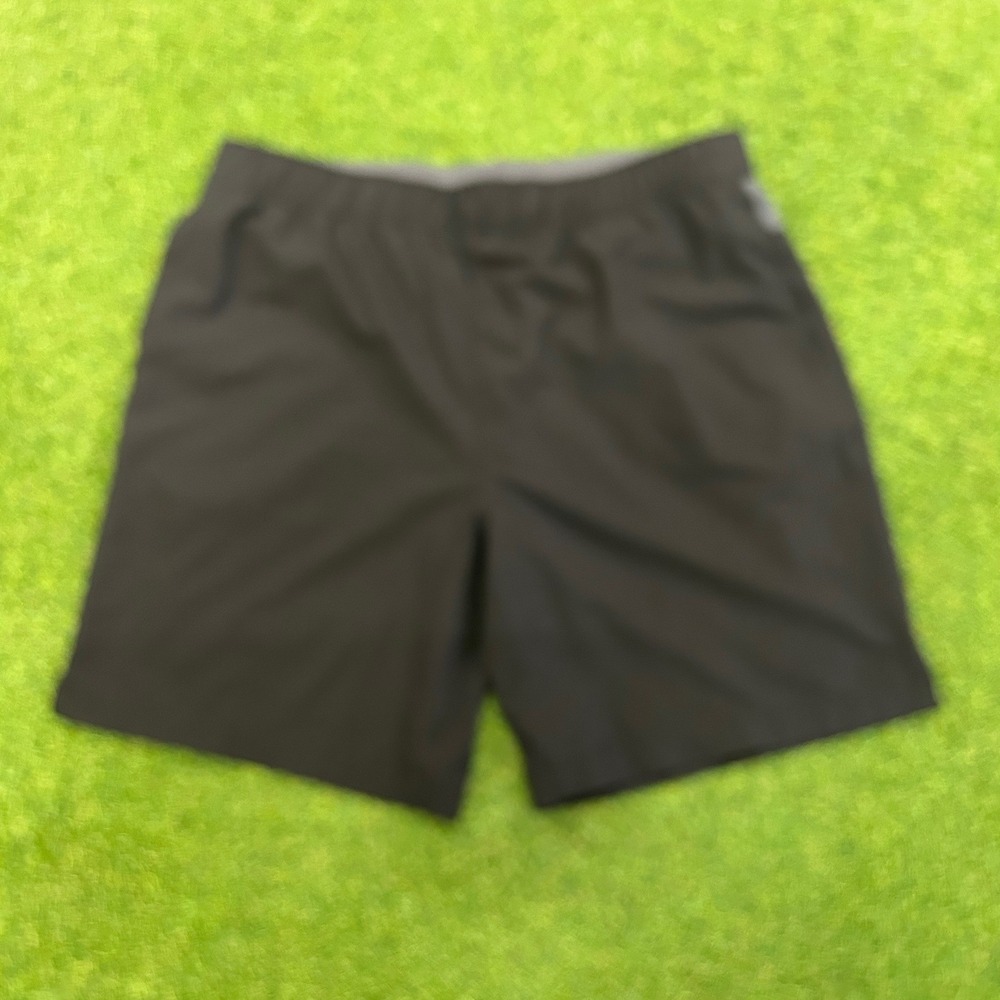 Speedo Mens Black Athletic Swim Shorts Mesh Lined Large Zipper Pocket Drawstring